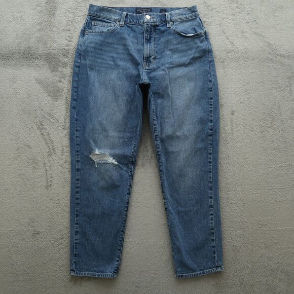 Lucky Brand Mom Jeans Women's 4/27 Ankle High-Rise Drew 26" Inseam Distressed - Picture 1 of 16